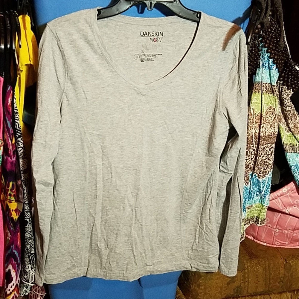 Danskin Now Active Tee Large 12-14 Gray